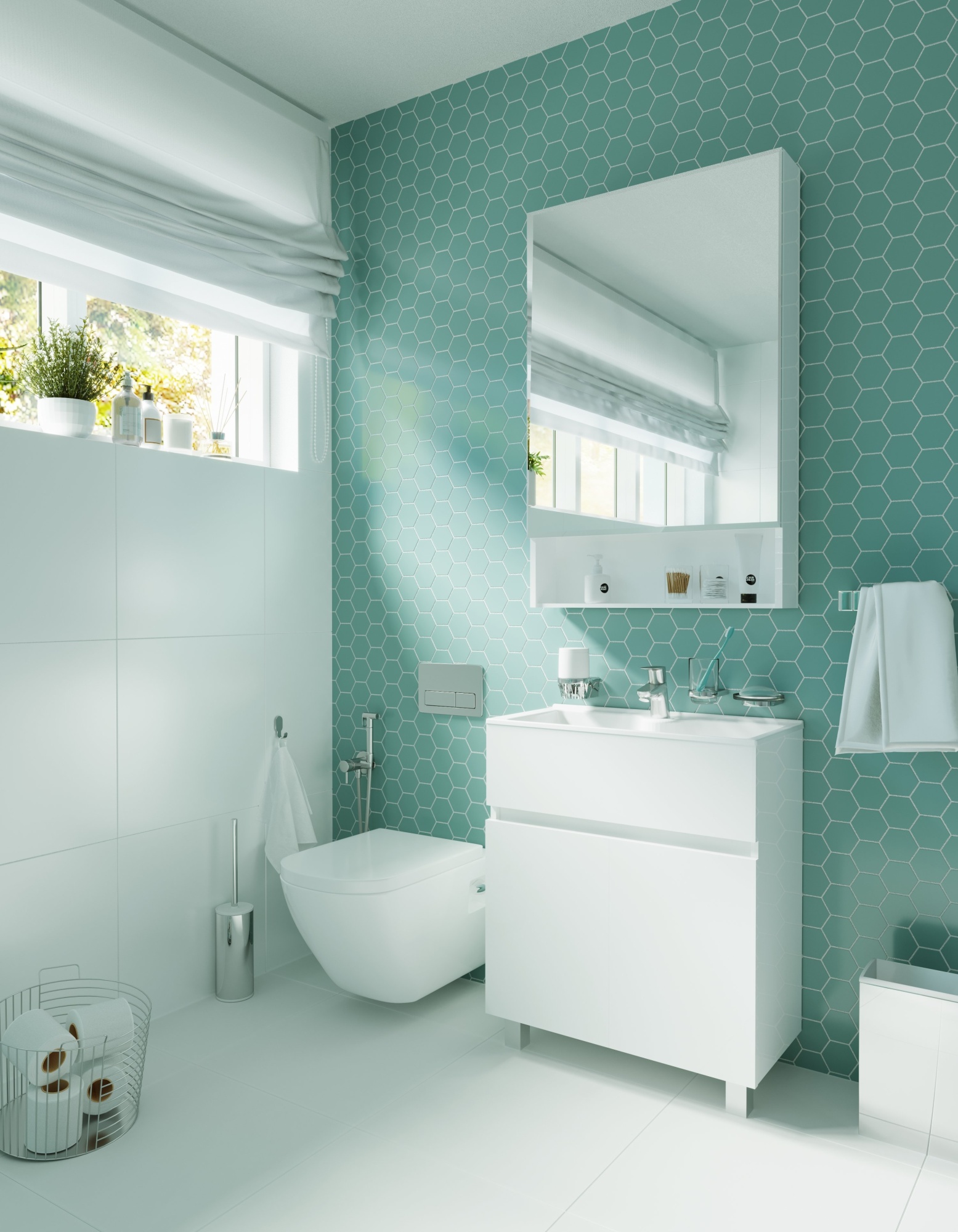 Тумба с раковиной 1Marka Mira 60Н 2д. Белый глянец