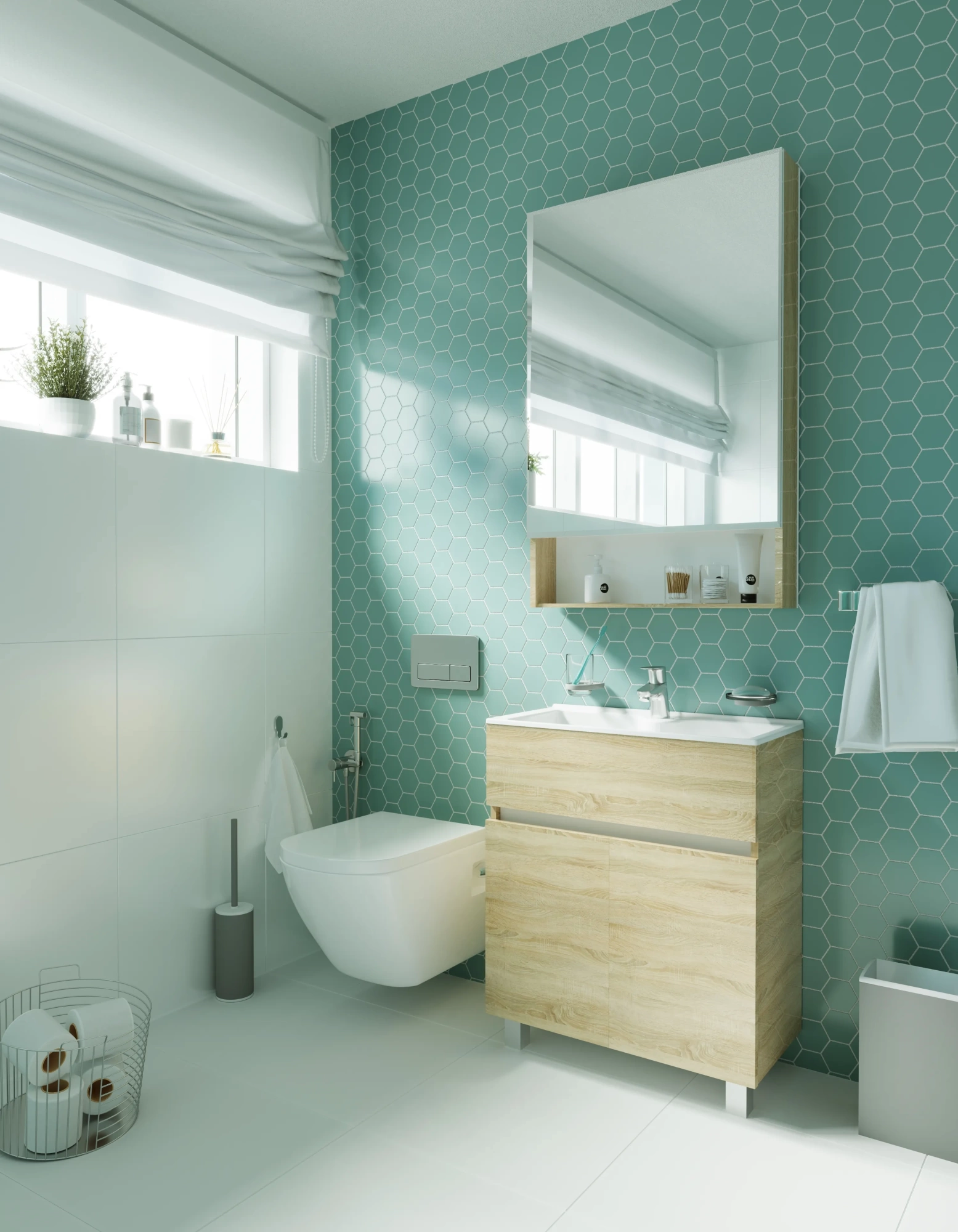 Тумба с раковиной 1Marka Mira 60Н 2д. Дуб Сонома