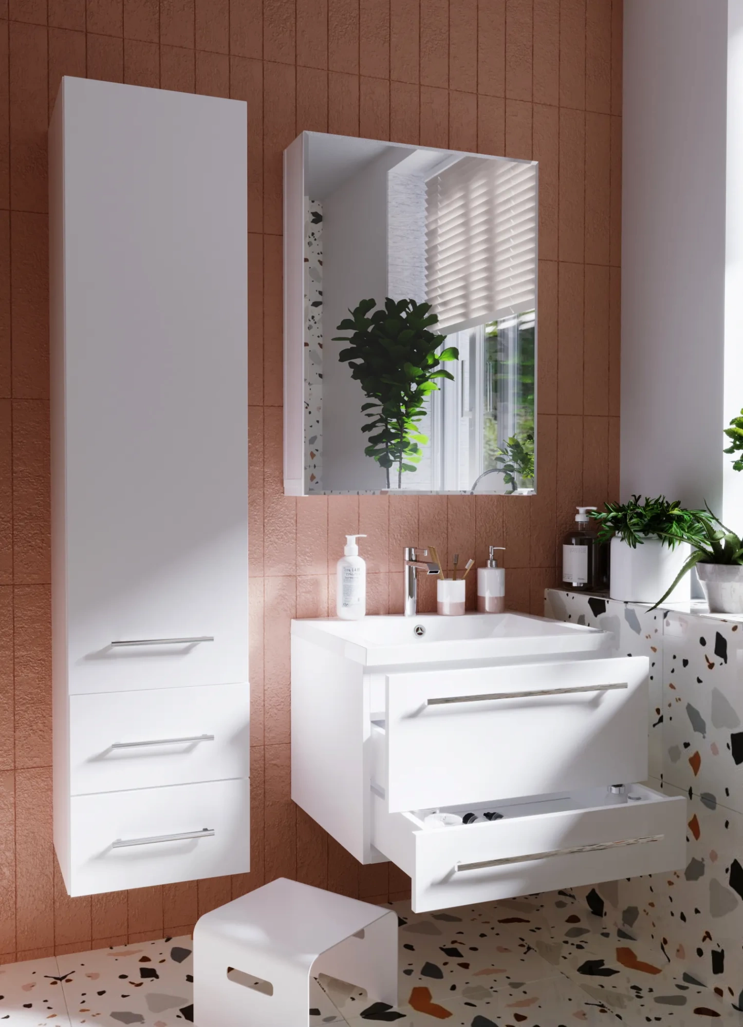 Пенал 1Marka Соната 35П 1д.2в.я. Белый глянец R