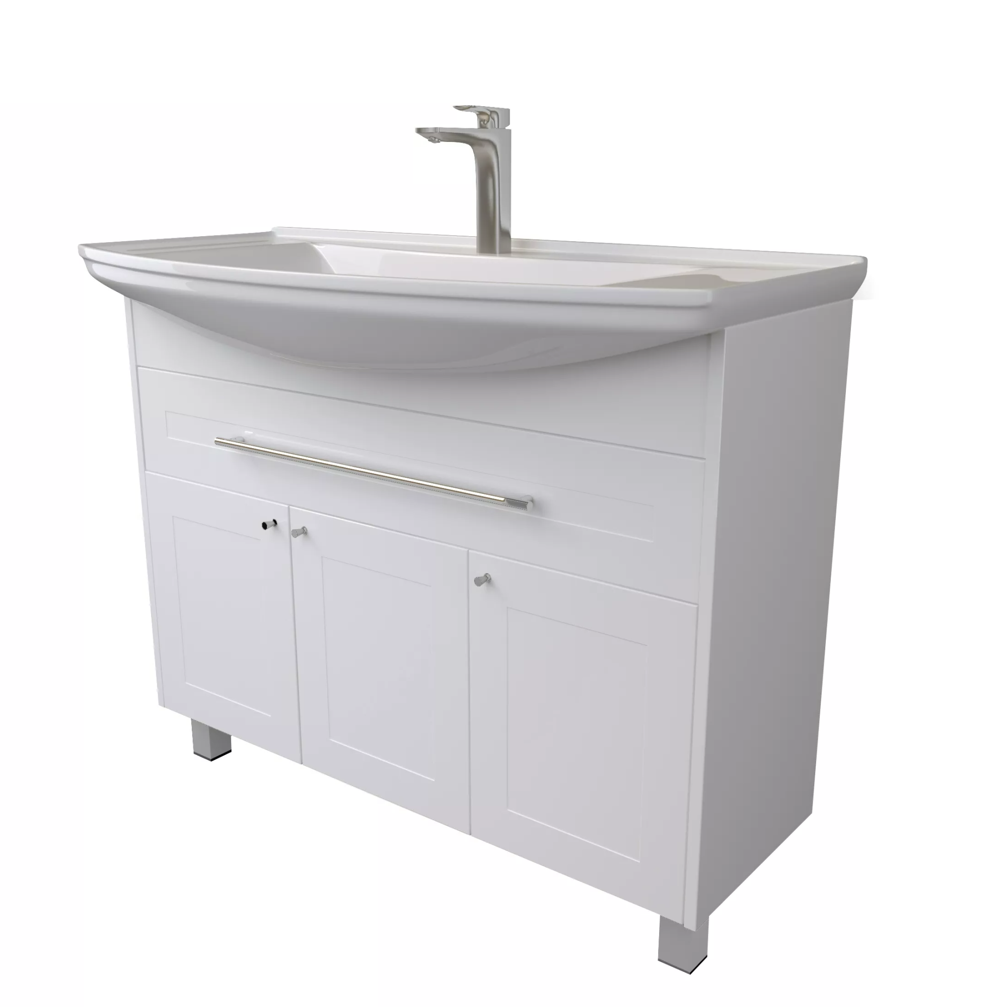 Тумба 1Marka Lina Classic New 105Н 1в.я 3д Белый глянец