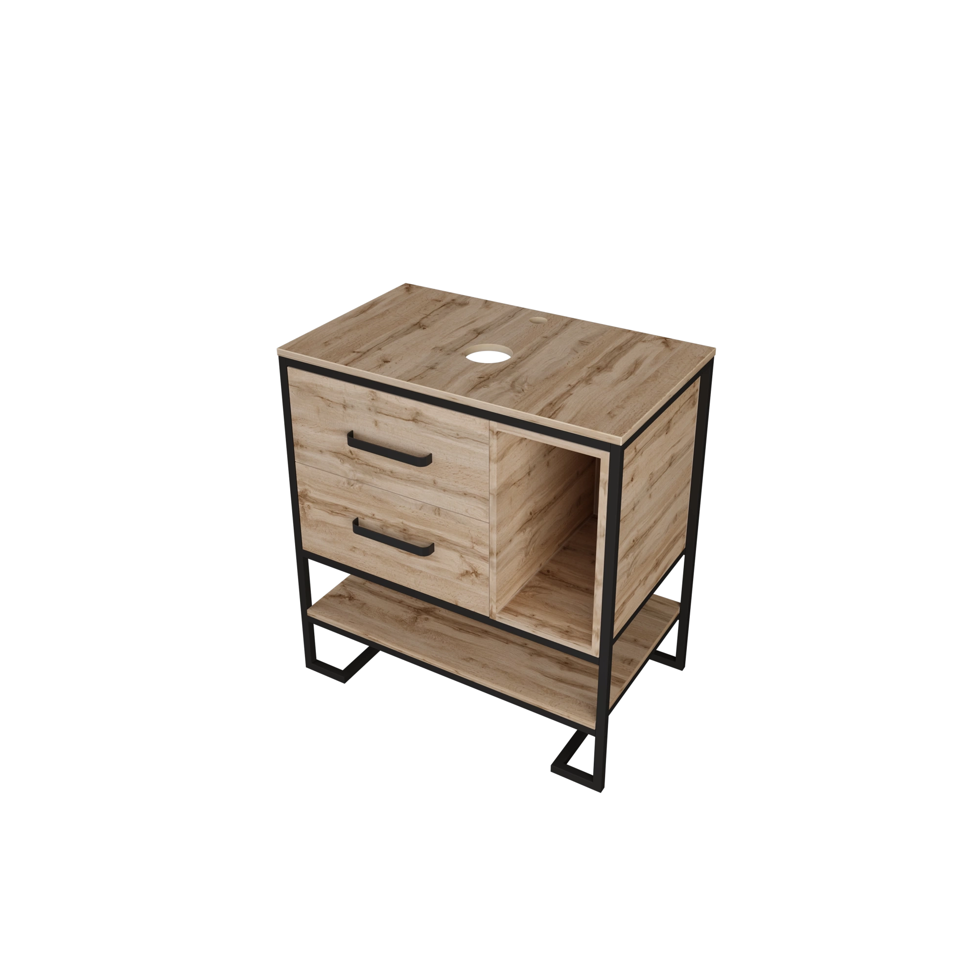 Тумба 1Marka Grunge Loft 80Н 2я/2п Дуб вотан