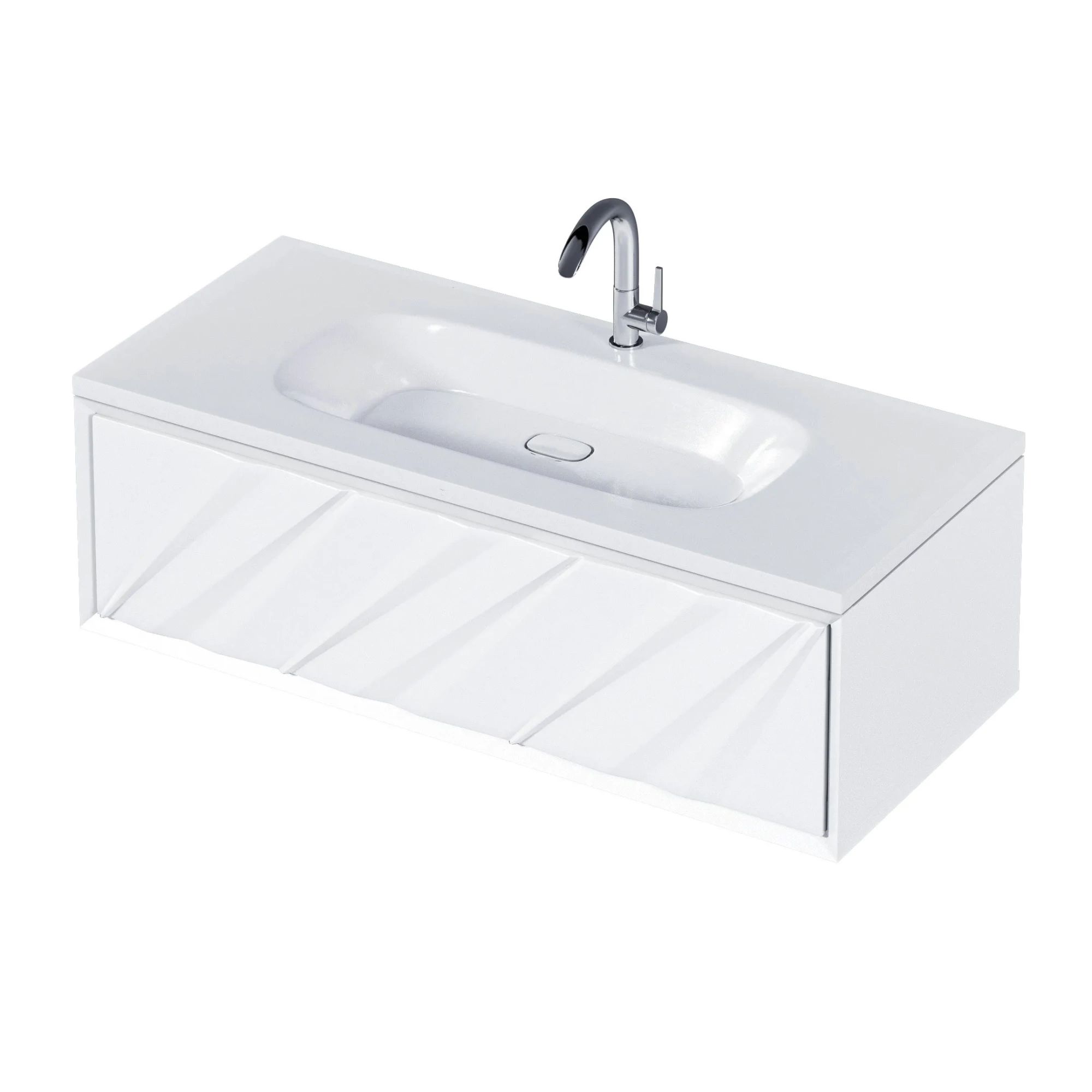 Тумба Marka One Glace 100П 1 в.я. White (верх)