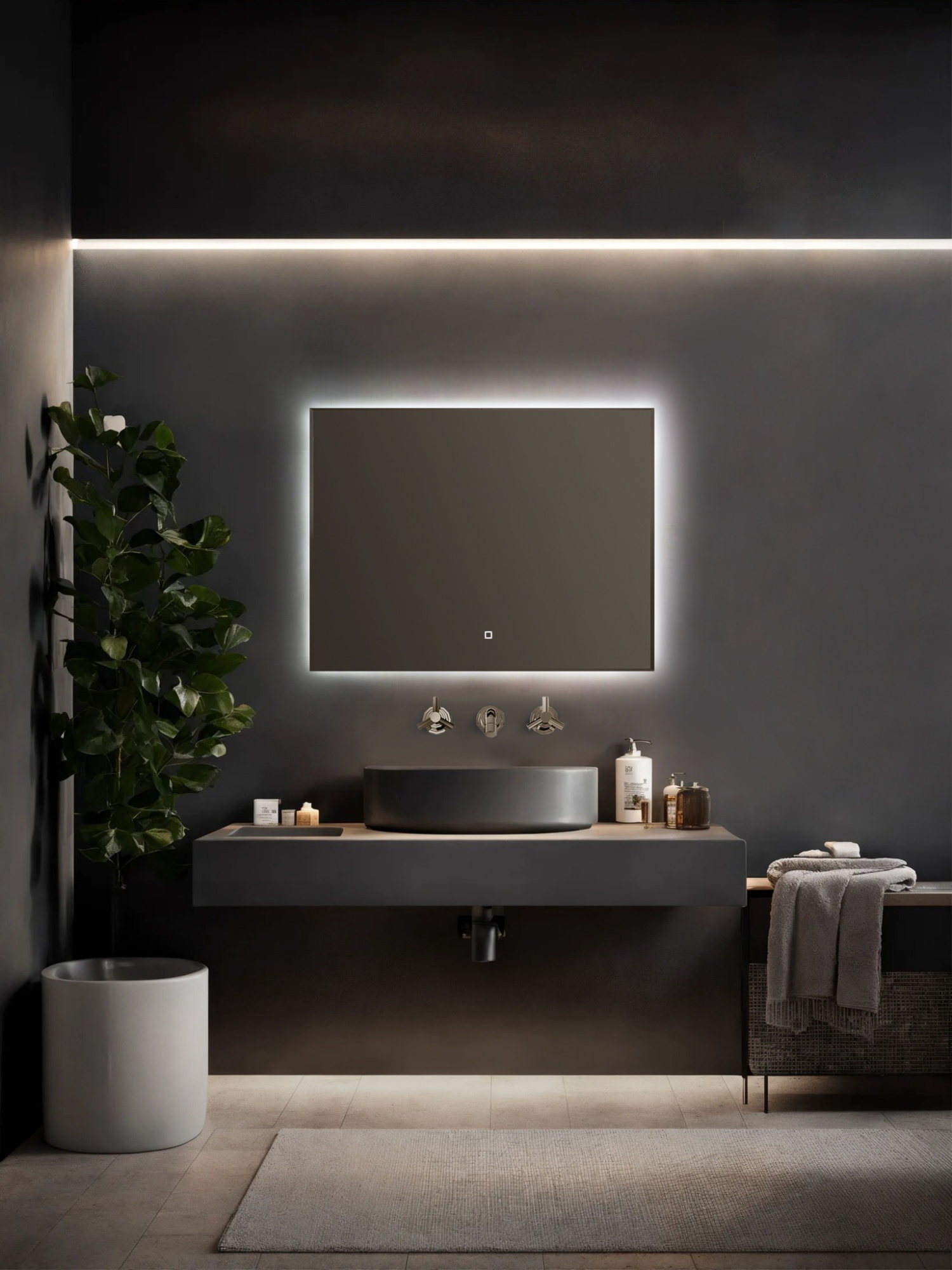 Зеркало с подсветкой и диммером Silver Mirrors Алмина 80*60
